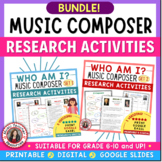 Music Composers Research Activities BUNDLE