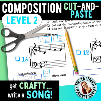 Preview of Music Composition Cut-and-Paste Workbook Level 2 | Class Workshop Curriculum