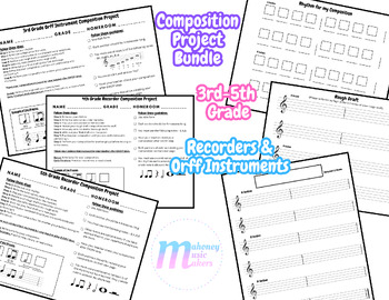 Preview of Music Composition Project | 3rd-5th Grade | Orff Instruments & Recorders
