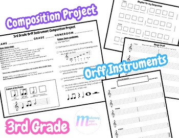 Preview of Music Composition Project for 3rd Grade | Orff Instruments Composition