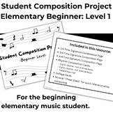 Music Composition Project for the Elementary Beginning Mus