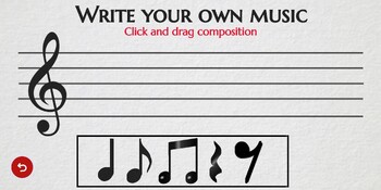 Preview of Music Composition- Virtual "click and drag"- Quarter note/rest- 8th note/rest