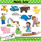 Music Concepts: Low sounds Clip art