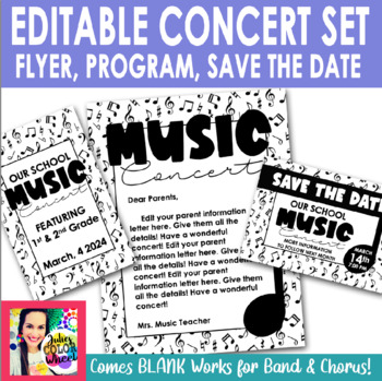 Preview of Music Concert Program Flyer and Save the Date for Music Band Chorus