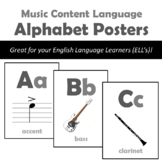 Music Content Language Alphabet Posters