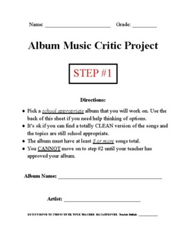 Preview of Music Critic Project (Music Appreciation)