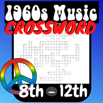 Music Crossword 1960s Distance Learning by Fermata Nowhere TpT