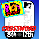 Music Crossword 1980s | Distance Learning