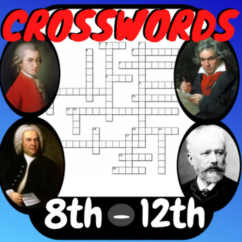 Music Crossword 4 Major Classical Composers Distance Learning TpT
