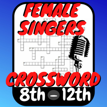 Music Crossword Famous Female Singers Distance Learning by Fermata