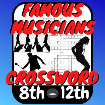 Music Crosswords (6) Famous Musicians Distance Learning by Fermata