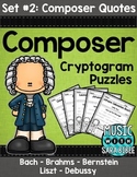 Music Cryptograms- Composer Quotes- Set #2