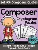 Music Cryptograms- Composer Quotes- Set #3