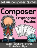Music Cryptograms- Composer Quotes- Set #4
