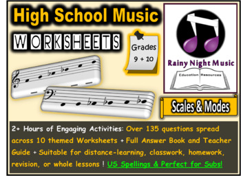 Preview of Music DIGITAL and PAPER Worksheets Scales and Modes HOME SCHOOL or CLASS