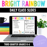 Music Daily Class Slides | Editable and Customizable Third