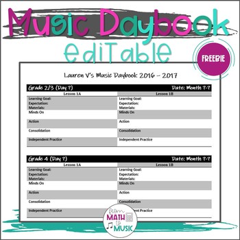 Preview of Music Daybook