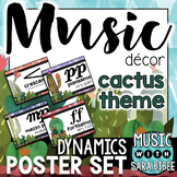 Music Decor: Cactus-Themed Dynamics Posters
