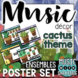 Music Decor: Cactus-Themed Ensemble Posters