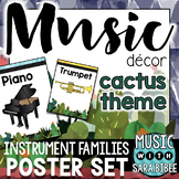 Music Decor: Cactus-Themed Instrument Family Posters