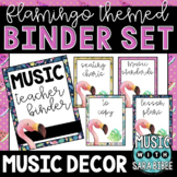 Music Decor: Flamingo/Tropical-Themed Music Teacher Binder