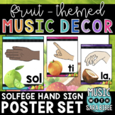Music Decor: Fruit-Themed Solfege Hand Signs Posters