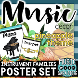Music Decor: Pineapple-Themed Instrument Family Posters