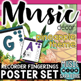 Music Decor: Pineapple-Themed Recorder Fingering Posters