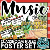 Music Decor: Pineapple-Themed Rules for the Classroom