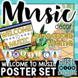 Music Decor: Pineapple-Themed Welcome Banner, Posters, & Letters