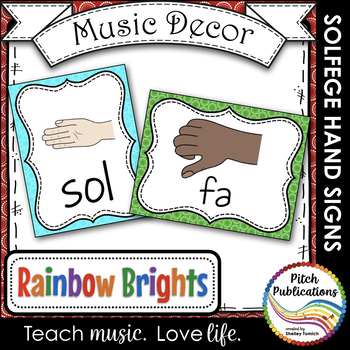 Preview of Music Decor - RAINBOW BRIGHTS - Curwen Solfege Hand Signs, Diatonic & Chromatic