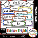 Music Decor - RAINBOW BRIGHTS - Music Word Wall