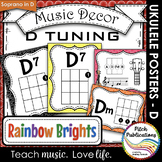 Music Decor Rainbow Brights  - Ukulele Chord Chart Posters