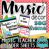 Music Decor: Sea-Themed Music Teacher Binder Sheets