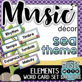 Preview of Music Decor: Sea-Themed Music Term Cards