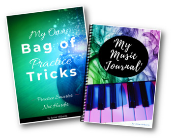 Preview of Music Practice Diary 'My Practice Journal' & 'My Bag of Practice Tricks' BUNDLE