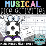 Music Dice Activities - Whole, Half and Quarter Values