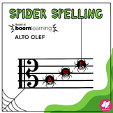 Music Activity - Alto Clef Staff Notes - Spider Spelling H
