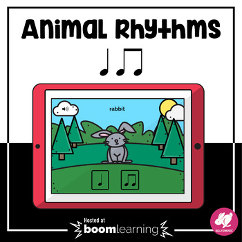 Preview of Music Class Rhythm Game - Animal Rhythms - 1 or 2 sounds - Ta Titi Boom Cards