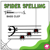 Music Activity - Bass Clef Staff Notes - Spider Spelling H