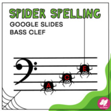 Music Distance Learning: Halloween Spider Bass Clef Notes 
