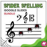 Music Halloween Note Naming Activity - Spider Spelling BUN
