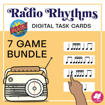 Preview of Music Rhythm Activity | Radio Rhythms Boom Card Bundle - Rhythms Game
