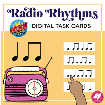 Preview of Music Rhythm Activity | Radio Rhythms | Ta  Titi | Tadi - BOOM CARDS Game