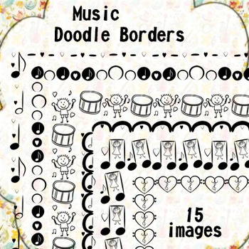 Preview of Music Doodle Borders Clipart