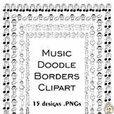 Music Doodle Borders Clipart