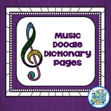Music Doodle Dictionary Pages