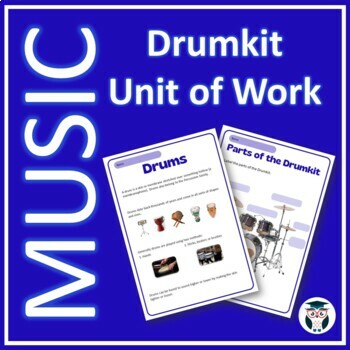 Preview of Music - Drums - Unit of Work. Handouts, Posters and Digital Worksheets