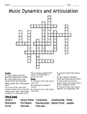Music Dynamics and Articulation Crossword