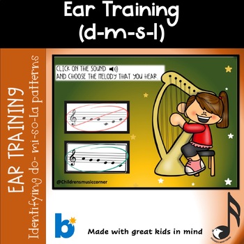 Preview of Music  Ear training Do-Mi-So-la  Digital  Task Cards in Boom Cards™